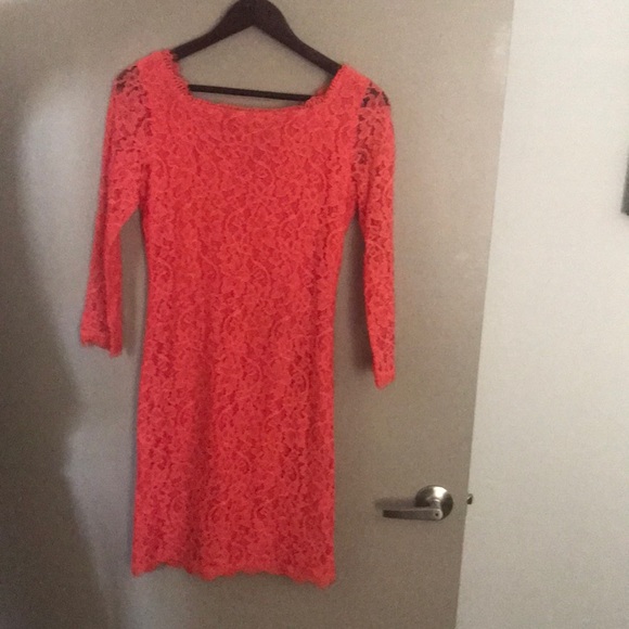 Diane von Furstenberg coral lace dress - Picture 1 of 3